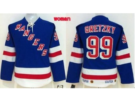 Women's New York Rangers #99 Wayne Gretzky Blue Home Stitched NHL Jersey