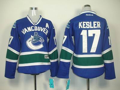 Women vancouver canucks #17 Ryan Kesler Blue jerseys