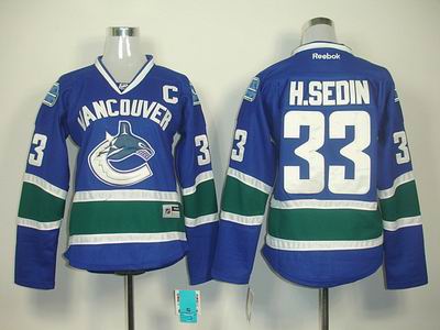 Women Vancouver Canucks #33 H.SEDIN blue jerseys