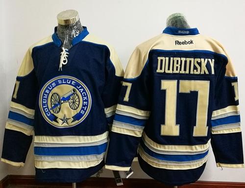 Blue Jackets #17 Brandon Dubinsky Navy Blue Alternate Stitched NHL Jersey