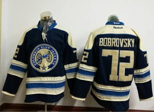 Blue Jackets #72 Sergei Bobrovsky Navy Blue Alternate Stitched NHL Jersey