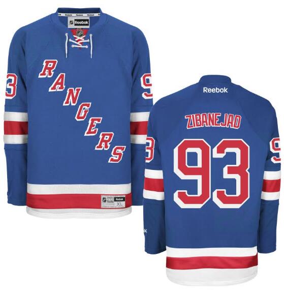 Mens Mika Zibanejad New York Rangers #93 Authentic Royal Blue Home Reebok Jersey