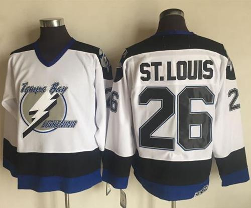 Lightning #26 Martin St  Louis White CCM Throwback Stitched NHL Jersey