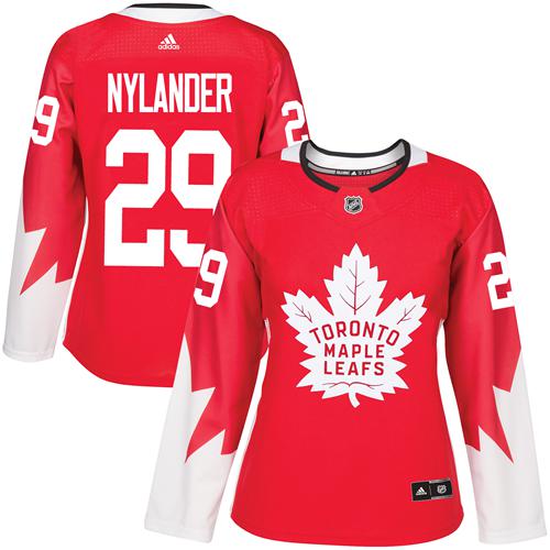 Maple Leafs #29 William Nylander Red Alternate Womens Stitched NHL Jersey