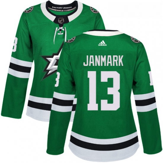 Womens Adidas Dallas Stars 13 Mattias Janmark Premier Green Home NHL Jersey