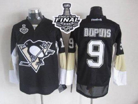 Penguins #9 Pascal Dupuis Black 2017 Stanley Cup Final Patch Stitched NHL Jersey