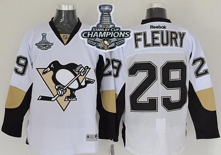 Penguins #29 Andre Fleury White 2017 Stanley Cup Finals Champions Stitched NHL Jersey