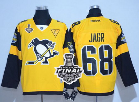 Penguins #68 Jaromir Jagr Gold 2017 Stadium Series Stanley Cup Finals Champions Stitched NHL Jersey