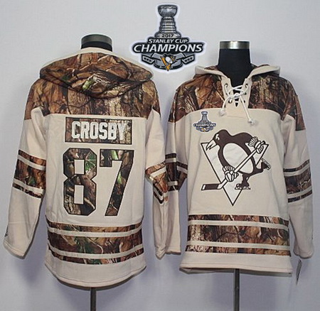 Penguins #87 Sidney Crosby Cream Camo 2017 Stanley Cup Finals Champions Stitched NHL Jersey