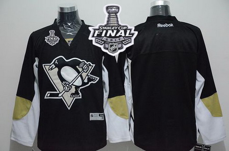 Penguins Blank Black 2017 Stanley Cup Final Patch Stitched NHL Jersey