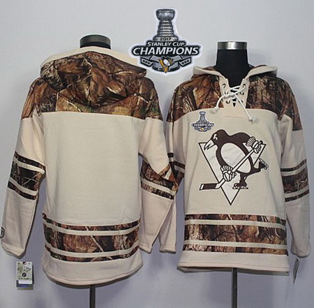 Penguins Blank Cream Camo 2017 Stanley Cup Finals Champions Stitched NHL Jersey