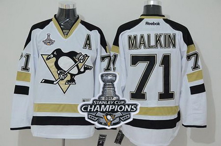 Penguins #71 Evgeni Malkin White 2014 Stadium Series 2017 Stanley Cup Finals Champions Stitched NHL 