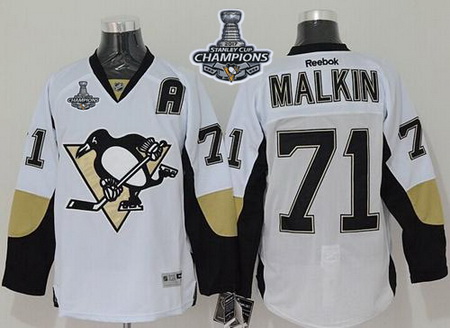 Penguins #71 Evgeni Malkin White 2017 Stanley Cup Finals Champions Stitched NHL Jersey