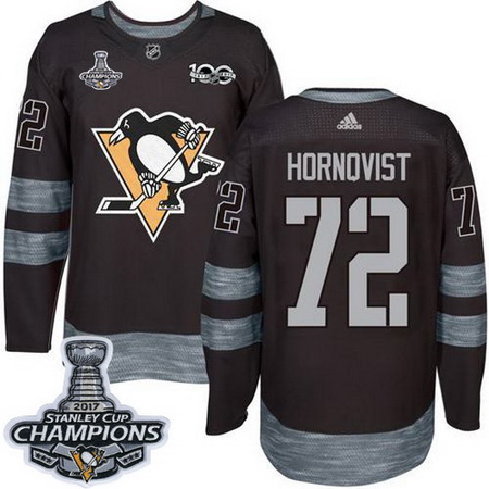 Penguins #72 Patric Hornqvist Black 1917 2017 100th Anniversary Stanley Cup Finals Champions Stitche