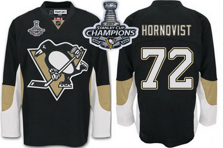 Penguins #72 Patric Hornqvist Black Home 2017 Stanley Cup Finals Champions Stitched NHL Jersey