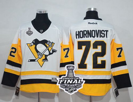 Penguins #72 Patric Hornqvist White New Away 2017 Stanley Cup Fi