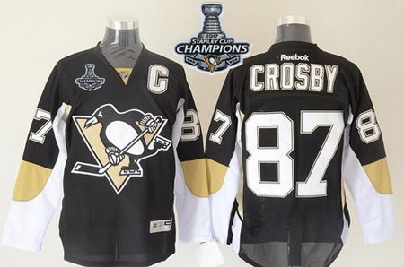 Penguins #87 Sidney Crosby Black 2017 Stanley Cup Finals Champions Stitched NHL Jersey