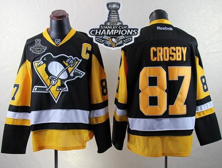 Penguins #87 Sidney Crosby Black Alternate 2017 Stanley Cup Finals Champions Stitched NHL Jersey