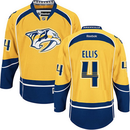 Predators #4 Ryan Ellis Yellow Home Stitched NHL Jersey