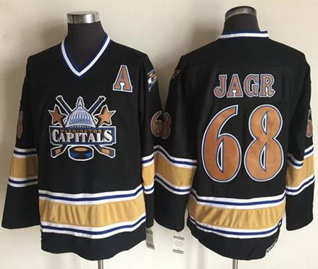 Capitals #68 Jaromir Jagr Black CCM Throwback Stitched NHL Jersey