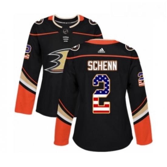 Womens Adidas Anaheim Ducks 2 Luke Schenn Authentic Black USA Fl