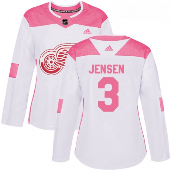 Womens Adidas Detroit Red Wings 3 Nick Jensen Authentic WhitePin