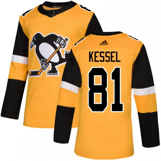 Mens Adidas Pittsburgh Penguins 81 Phil Kessel Premier Gold Alternate NHL Jersey