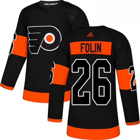 Mens Adidas Philadelphia Flyers 26 Christian Folin Premier Black Alternate NHL Jersey