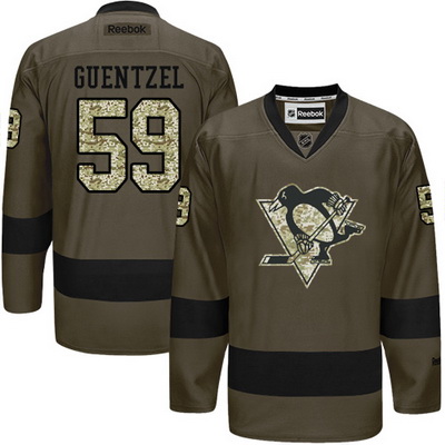 Penguins #59 Jake Guentzel Green Salute to Service Stitched NHL 