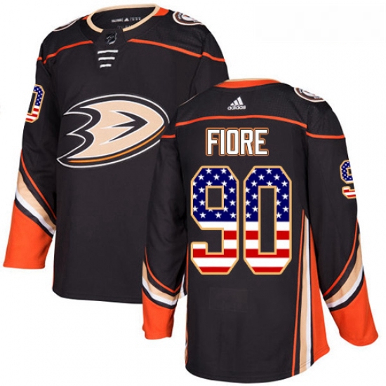 Youth Adidas Anaheim Ducks 90 Giovanni Fiore Authentic Black USA Flag Fashion NHL Jersey