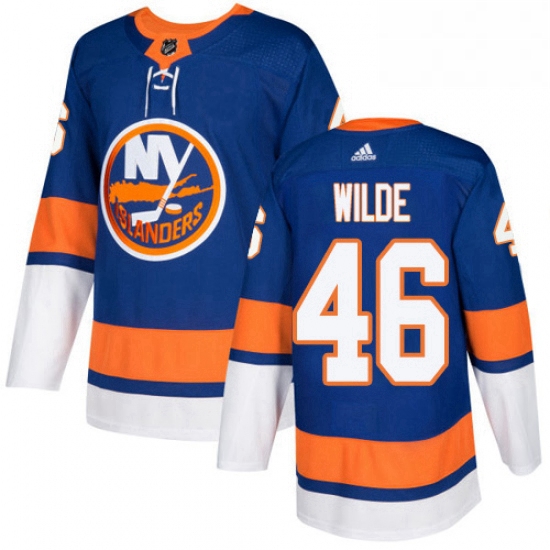 Mens Adidas New York Islanders 46 Bode Wilde Premier Royal Blue 