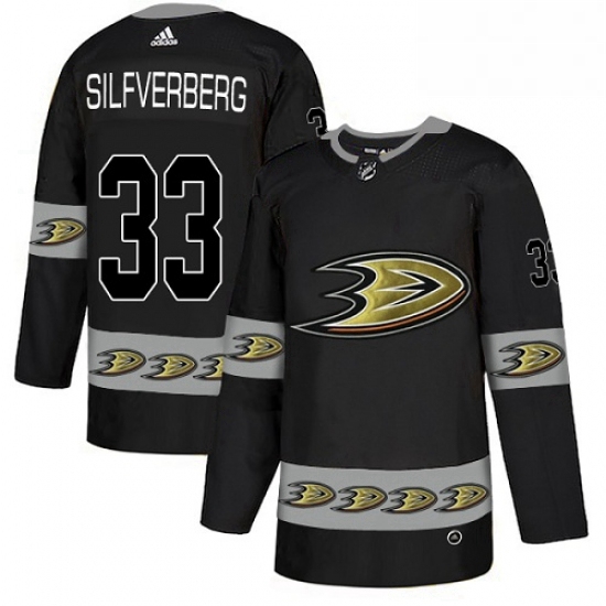 Mens Adidas Anaheim Ducks 33 Jakob Silfverberg Premier Black Team Logo Fashion NHL Jersey