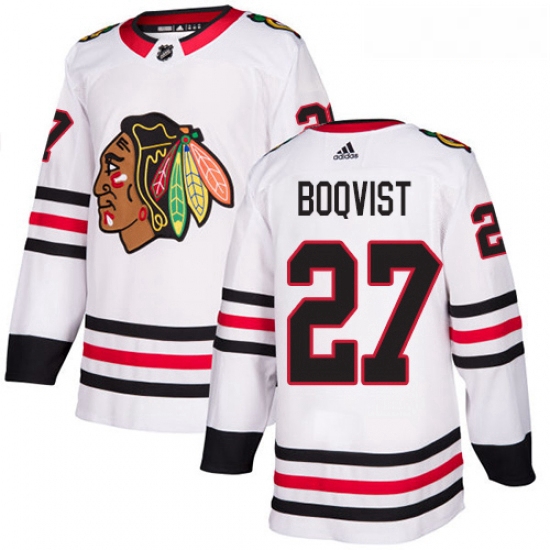 Youth Adidas Chicago Blackhawks 27 Adam Boqvist Authentic White Away NHL Jersey