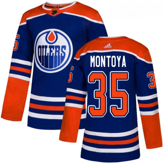 Youth Adidas Edmonton Oilers 35 Al Montoya Authentic Royal Blue Alternate NHL Jersey