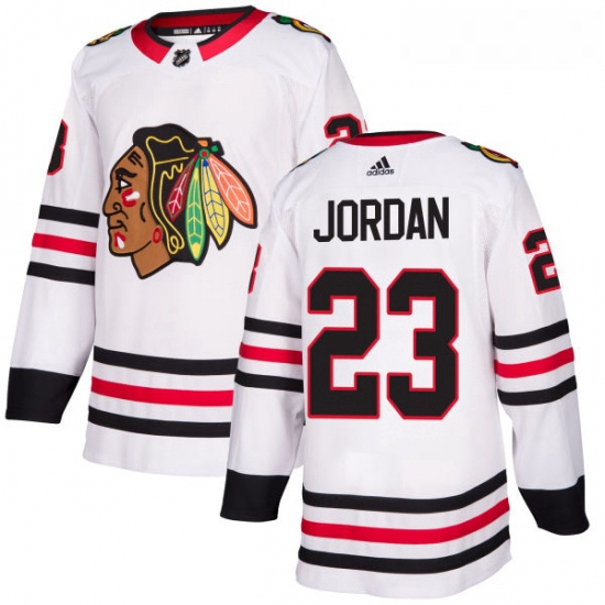 Youth Adidas Chicago Blackhawks 23 Michael Jordan Authentic White Away NHL Jersey