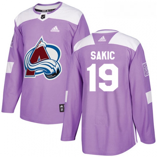 Youth Adidas Colorado Avalanche 19 Joe Sakic Authentic Purple Fights Cancer Practice NHL Jersey