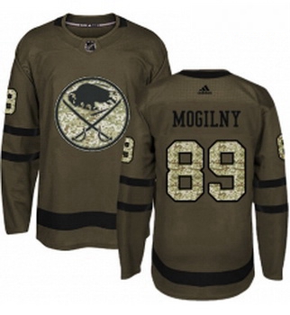 Youth Adidas Buffalo Sabres 89 Alexander Mogilny Premier Green Salute to Service NHL Jersey