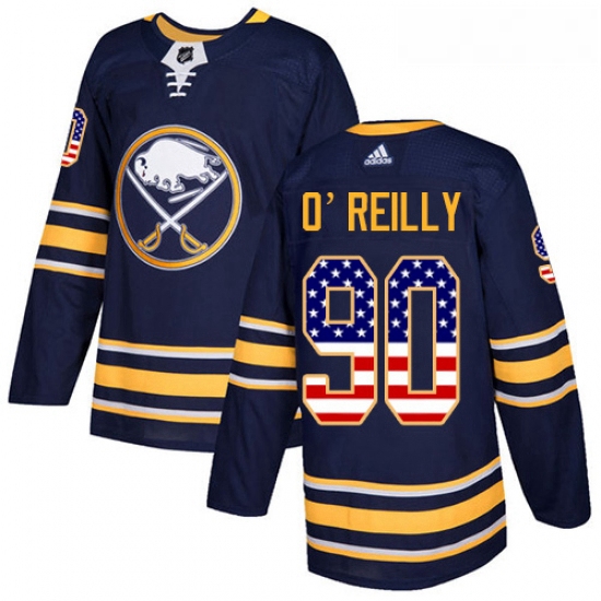 Youth Adidas Buffalo Sabres 90 Ryan OReilly Authentic Navy Blue USA Flag Fashion NHL Jersey