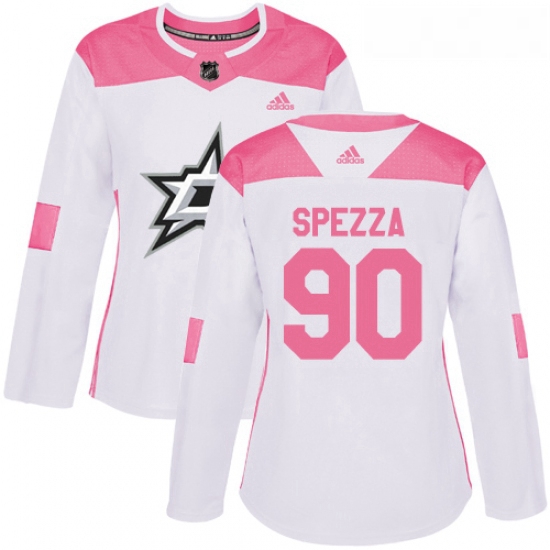 Womens Adidas Dallas Stars 90 Jason Spezza Authentic WhitePink Fashion NHL Jersey