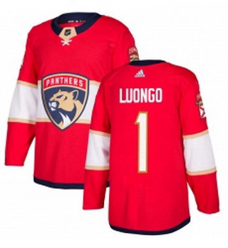 Youth Adidas Florida Panthers 1 Roberto Luongo Authentic Red Home NHL Jersey