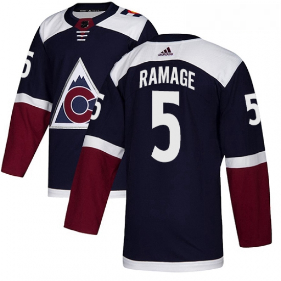 Youth Adidas Colorado Avalanche 5 Rob Ramage Authentic Navy Blue Alternate NHL Jersey