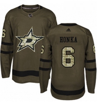 Youth Adidas Dallas Stars 6 Julius Honka Premier Green Salute to Service NHL Jersey