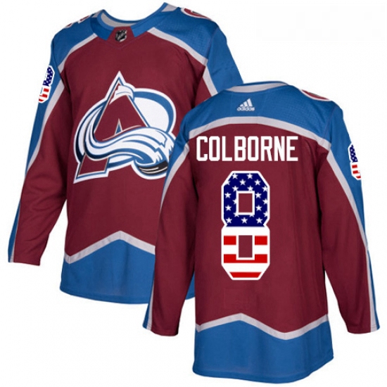 Youth Adidas Colorado Avalanche 8 Joe Colborne Authentic Burgundy Red USA Flag Fashion NHL Jersey