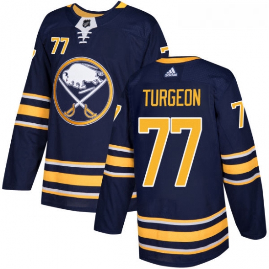 Youth Adidas Buffalo Sabres 77 Pierre Turgeon Authentic Navy Blue Home NHL Jersey