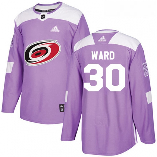 Youth Adidas Carolina Hurricanes 30 Cam Ward Authentic Purple Fights Cancer Practice NHL Jersey