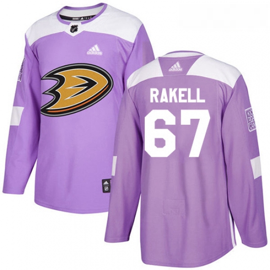 Youth Adidas Anaheim Ducks 67 Rickard Rakell Authentic Purple Fights Cancer Practice NHL Jersey