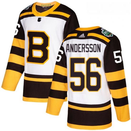 Youth Adidas Boston Bruins 56 Axel Andersson Authentic White 201