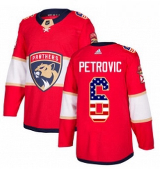 Youth Adidas Florida Panthers 6 Alex Petrovic Authentic Red USA Flag Fashion NHL Jersey