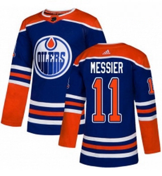 Youth Adidas Edmonton Oilers 11 Mark Messier Authentic Royal Blue Alternate NHL Jersey