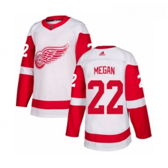 Youth Adidas Detroit Red Wings 22 Wade Megan Authentic White Away NHL Jersey